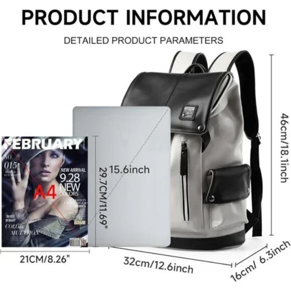 Retro PU Leather Travel Backpack 001